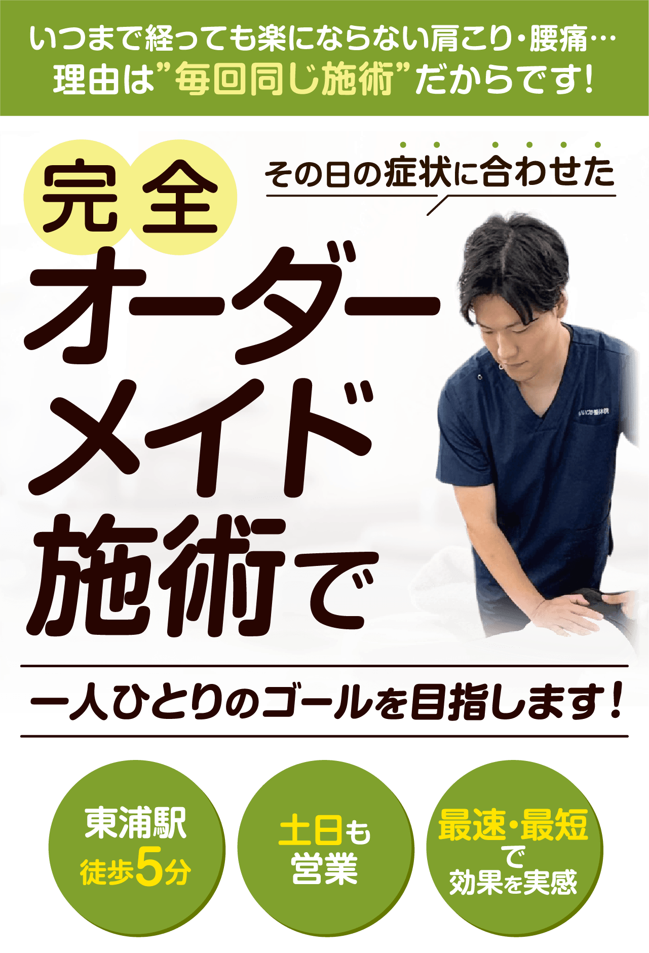 その日の症状に合わせた完全オーダーメイド手術で一人ひとりのゴールを目指します